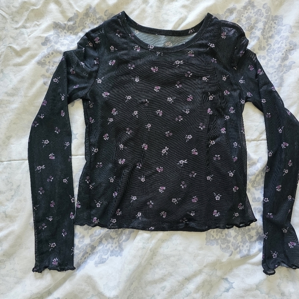Carter's Girls 2-Piece Floral Mesh Layover Top, Size 6/7